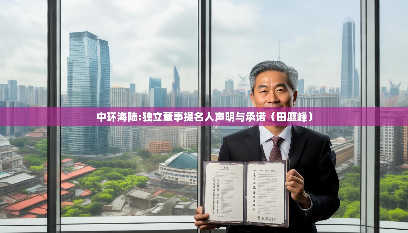 中环海陆:独立董事提名人声明与承诺（田庭峰）